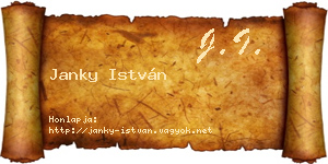 Janky István névjegykártya